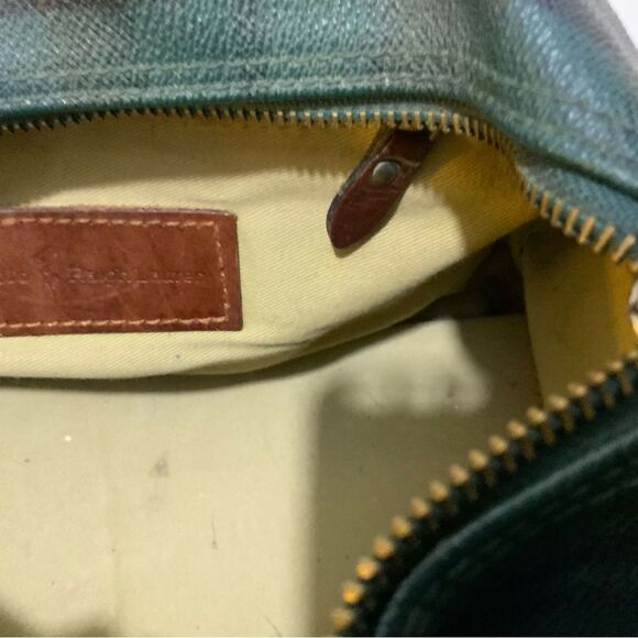 Polo Ralph Lauren Vintage Bag  Pvc Checkered Pattern Top Handle Travel Bag - Picture 11 of 16